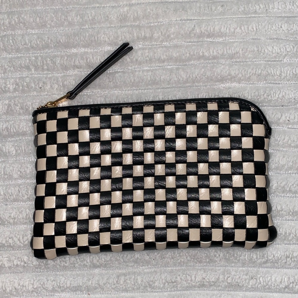 🖤Checkered Woven Pouch / Makeup Bag